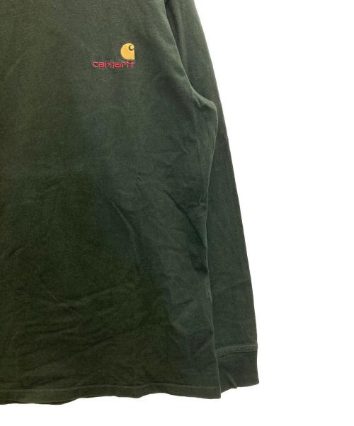 Carhartt WIP（カーハート ワーク イン プログレス）Carhartt WIP (カーハート ワークインプログレス) L/S AMERICAN SCRIPT  T-SHIRTS グリーン サイズ:Ⅿの古着・服飾アイテム