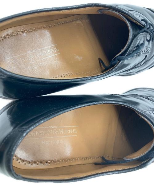 JOHNSTON&MURPHY（ジョンストン＆マーフィー）JOHNSTON&MURPHY (ジョンストン＆マーフィー) ブローグシューズ ブラック サイズ:9　1/2の古着・服飾アイテム