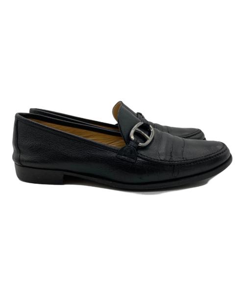 HERMES（エルメス）HERMES (エルメス) Chaine d'ancre DESIGN LEATHER LOAFER ブラック サイズ:40の古着・服飾アイテム