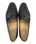 中古・古着 HERMES (エルメス) Chaine d'ancre DESIGN LEATHER LOAFER ブラック サイズ:40：20000円