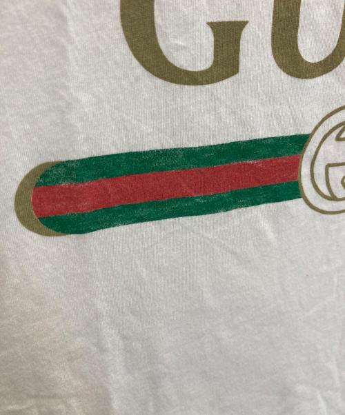 GUCCI（グッチ）GUCCI (グッチ) ロゴ ウォッシュドオーバーサイズ Tシャツ ホワイト サイズ:Sの古着・服飾アイテム