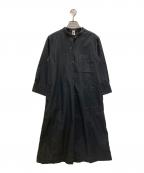 MHLエムエイチエル）の古着「モールスキンワンピース」｜ネイビー