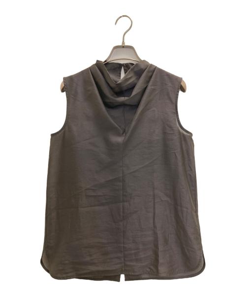 anuans（アニュアンス）anuans (アニュアンス) ドレープネックシアーブラウス ブラウン サイズ:FREEの古着・服飾アイテム