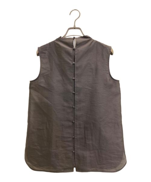 anuans（アニュアンス）anuans (アニュアンス) ドレープネックシアーブラウス ブラウン サイズ:FREEの古着・服飾アイテム