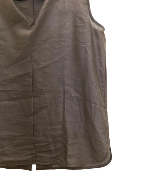 anuans（アニュアンス）anuans (アニュアンス) ドレープネックシアーブラウス ブラウン サイズ:FREEの古着・服飾アイテム