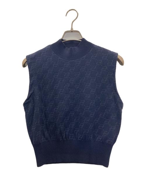 CELFORD（セルフォード）CELFORD (セルフォード) モノグラムアンサンブルニット ネイビー サイズ:FREEの古着・服飾アイテム