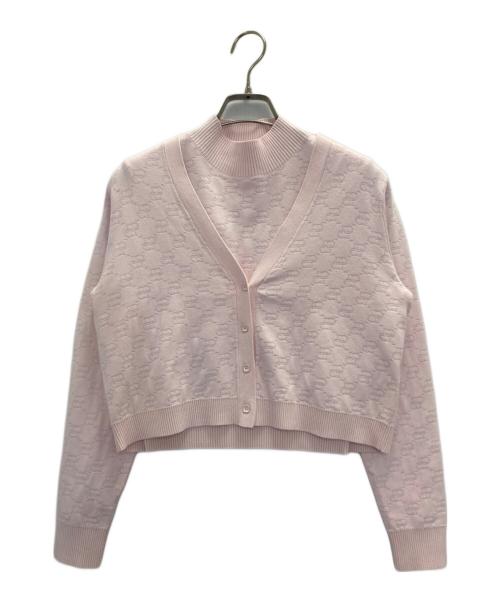 CELFORD（セルフォード）CELFORD (セルフォード) モノグラムアンサンブルニット ピンク サイズ:FREEの古着・服飾アイテム