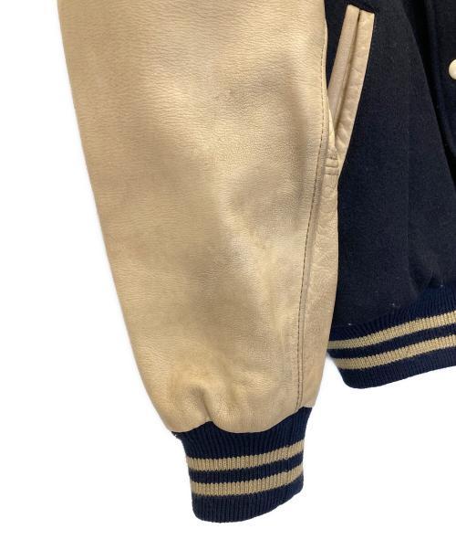 VAN（ヴァン）VAN (ヴァン) 袖レザー切替スタジャン ネイビー サイズ:Mの古着・服飾アイテム