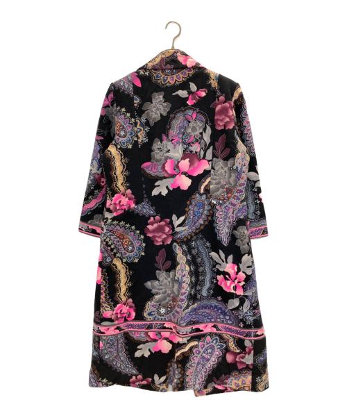 LEONARD（レオナール）LEONARD (レオナール) 花柄カシミヤウールコート ブラック サイズ:13ARの古着・服飾アイテム