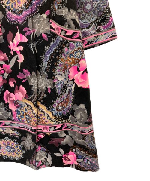 LEONARD（レオナール）LEONARD (レオナール) 花柄カシミヤウールコート ブラック サイズ:13ARの古着・服飾アイテム