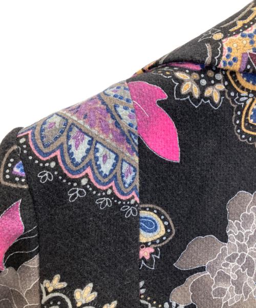 LEONARD（レオナール）LEONARD (レオナール) 花柄カシミヤウールコート ブラック サイズ:13ARの古着・服飾アイテム