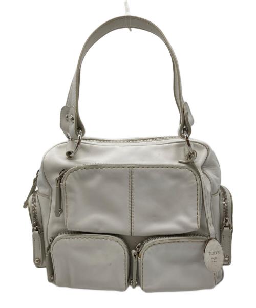 TOD'S（トッズ）TOD'S (トッズ) マルチポケットハンドバッグ ホワイトの古着・服飾アイテム