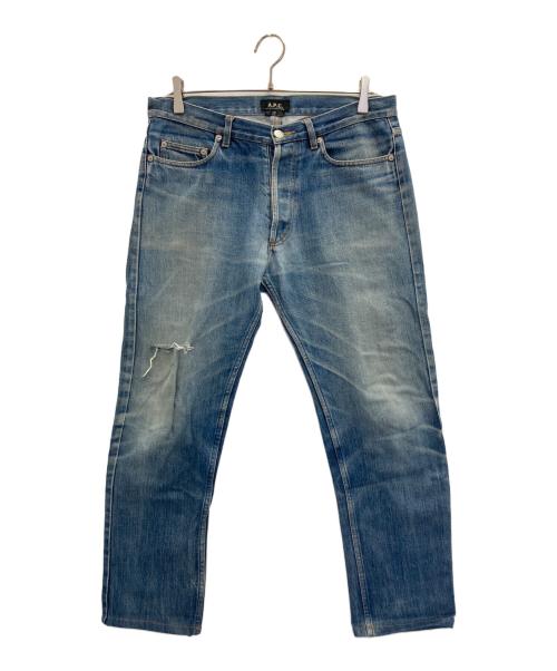 A.P.C.（アーペーセー）A.P.C. (アーペーセー) ダメージデニムパンツ ブルー サイズ:32の古着・服飾アイテム