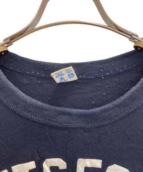 Champion（チャンピオン）Champion (チャンピオン) 80s フロッキープリントTee ネイビー サイズ:XLの古着・服飾アイテム