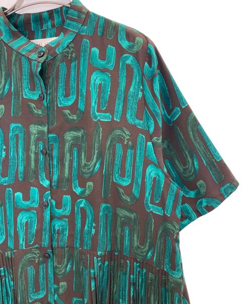 SUMI STYLE（スミ スタイル）SUMI STYLE (スミ スタイル) 半袖プリーツワンピース グリーン サイズ:FREEの古着・服飾アイテム