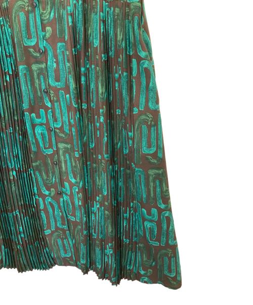 SUMI STYLE（スミ スタイル）SUMI STYLE (スミ スタイル) 半袖プリーツワンピース グリーン サイズ:FREEの古着・服飾アイテム