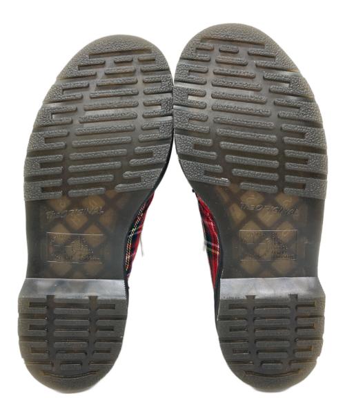Dr.Martens（ドクターマーチン）Dr.Martens (ドクターマーチン) 3ホールタータンチェックZIPシューズ レッド サイズ:24cmの古着・服飾アイテム