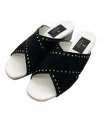 LANVIN COLLECTIONランバンコレクション）の古着「スタッズミュールサンダル」｜ブラック