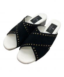 LANVIN COLLECTION（ランバンコレクション）の古着「スタッズミュールサンダル」｜ブラック