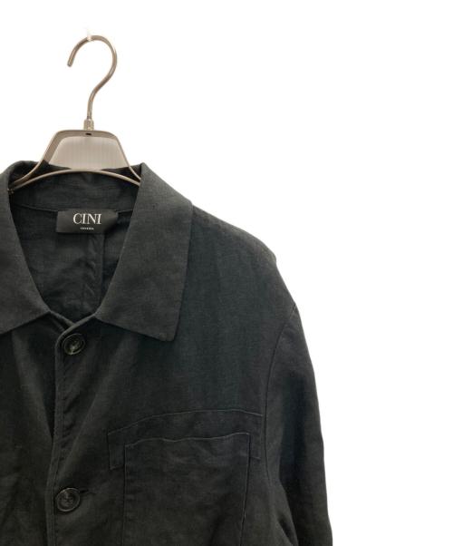 CINI VENEZIA（チニー ベネチア）CINI Venezia (チニー ベネチア) SHIPS (シップス) リネンシャツ ブラック サイズ:48の古着・服飾アイテム