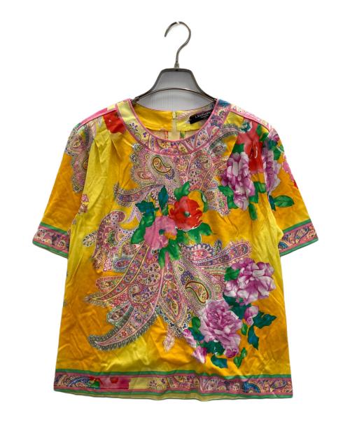 LEONARD（レオナール）LEONARD (レオナール) 花柄ブラウス イエロー サイズ:Ⅼの古着・服飾アイテム