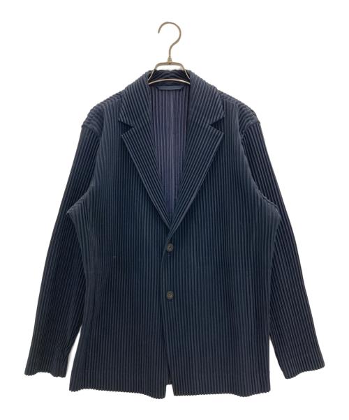 HOMME PLISSE ISSEY MIYAKE（オム プリッセ イッセイ ミヤケ）HOMME PLISSE ISSEY MIYAKE (オム プリッセ イッセイ ミヤケ) BASIC テーラードジャケット ネイビー サイズ:2の古着・服飾アイテム