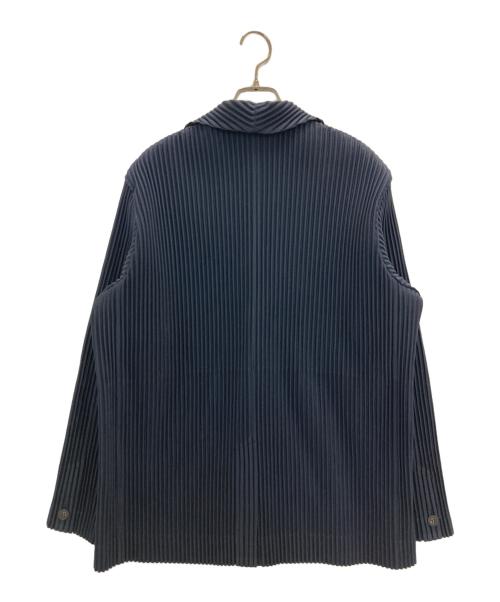 HOMME PLISSE ISSEY MIYAKE（オム プリッセ イッセイ ミヤケ）HOMME PLISSE ISSEY MIYAKE (オム プリッセ イッセイ ミヤケ) BASIC テーラードジャケット ネイビー サイズ:2の古着・服飾アイテム