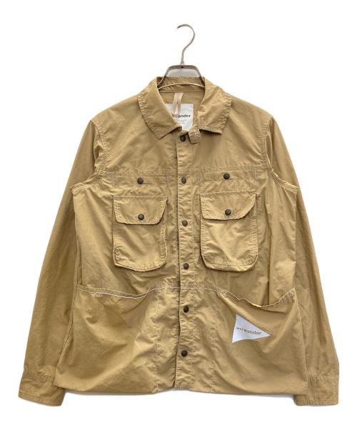 and wander（アンドワンダー）and wander (アンドワンダー) ナイロンワークシャツジャケット ベージュ サイズ:00の古着・服飾アイテム