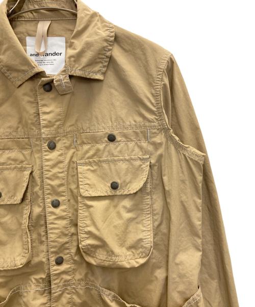 and wander（アンドワンダー）and wander (アンドワンダー) ナイロンワークシャツジャケット ベージュ サイズ:00の古着・服飾アイテム