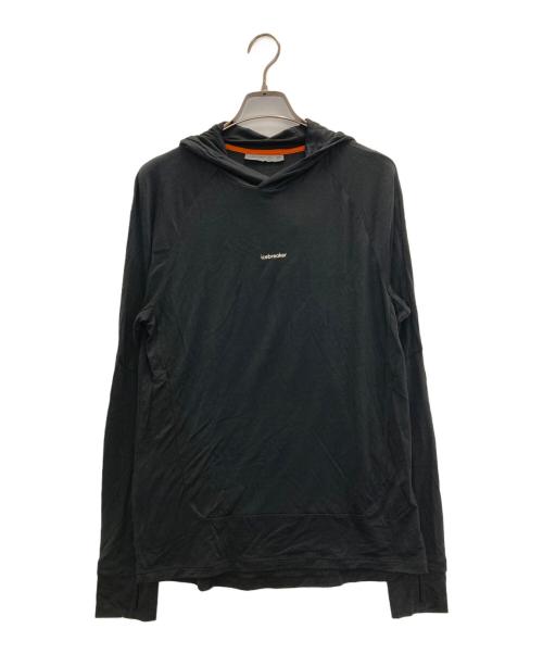 Icebreaker（アイスブレーカー）Icebreaker (アイスブレーカー) クールライト ロングスリーブ フーディー ブラック サイズ:Mの古着・服飾アイテム