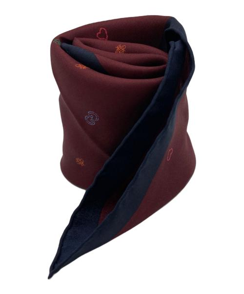 GUCCI（グッチ）GUCCI (グッチ) シンボルズ シルクツイル ポケットチーフ ボルドー×ネイビーの古着・服飾アイテム
