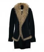 yves salomonイヴサロモン）の古着「カシミヤトッパーロングニットカーディガン」｜ブラック