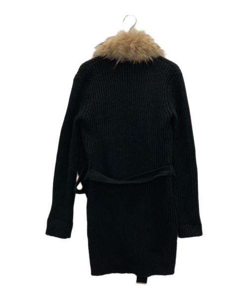 yves salomon（イヴサロモン）YVES SALOMON (イヴサロモン) カシミヤトッパーロングニットカーディガン ブラック サイズ:36の古着・服飾アイテム