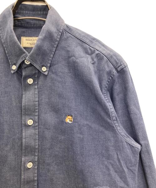 maison kitsune（メゾンキツネ）maison kitsune (メゾンキツネ) FOX HEAD EMBROIDERY CLASSIC SHIRT ネイビー サイズ:37の古着・服飾アイテム