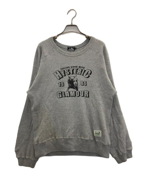 Hysteric Glamour（ヒステリックグラマー）Hysteric Glamour (ヒステリックグラマー) raglan girl print T-SHIRTS グレー サイズ:Sの古着・服飾アイテム