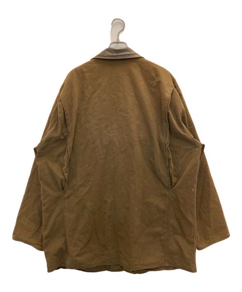 J.CREW（ジェイクルー）J.CREW (ジェイクルー) 90s レザーカラーダック地カバーオール ブラウン サイズ:Ⅼの古着・服飾アイテム