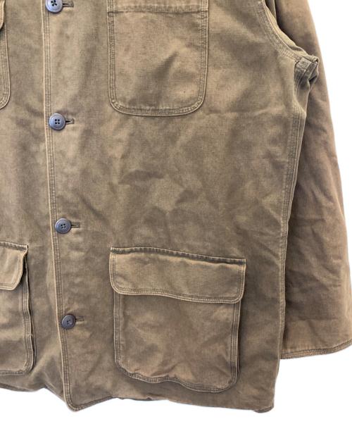 J.CREW（ジェイクルー）J.CREW (ジェイクルー) 90s レザーカラーダック地カバーオール ブラウン サイズ:Ⅼの古着・服飾アイテム