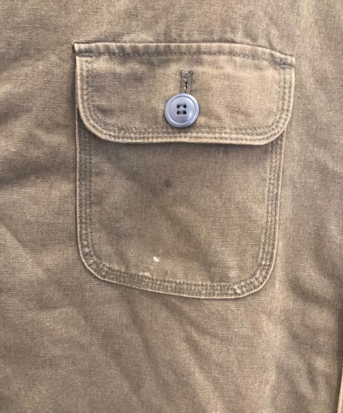 J.CREW（ジェイクルー）J.CREW (ジェイクルー) 90s レザーカラーダック地カバーオール ブラウン サイズ:Ⅼの古着・服飾アイテム