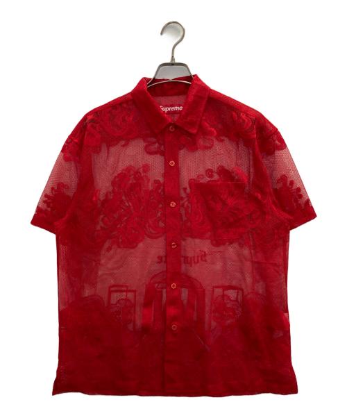 SUPREME（シュプリーム）SUPREME (シュプリーム) Last Supper Lace S/S Shirt レッド サイズ:Sの古着・服飾アイテム