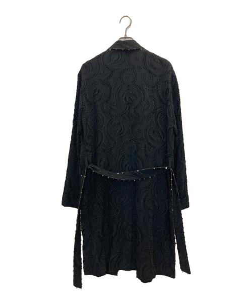 Saint Laurent Paris（サンローランパリ）Saint Laurent Paris (サンローランパリ) Silk Blend Black Jacquard Robe Coat ブラック サイズ:Sの古着・服飾アイテム