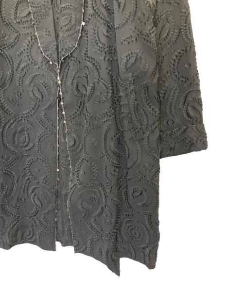 Saint Laurent Paris（サンローランパリ）Saint Laurent Paris (サンローランパリ) Silk Blend Black Jacquard Robe Coat ブラック サイズ:Sの古着・服飾アイテム
