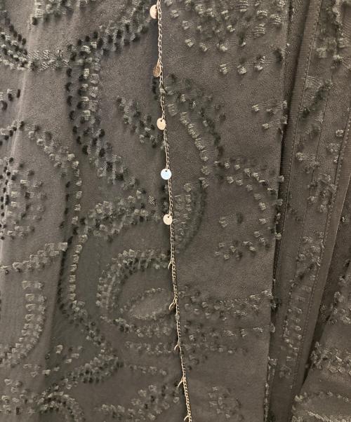Saint Laurent Paris（サンローランパリ）Saint Laurent Paris (サンローランパリ) Silk Blend Black Jacquard Robe Coat ブラック サイズ:Sの古着・服飾アイテム