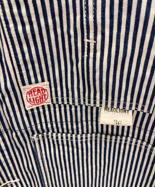 HEAD LIGHT（ヘッド ライト）HEAD LIGHT (ヘッド ライト) 11oz. EXPRESS STRIPE WW II WORK COAT ホワイト×インディゴ サイズ:36の古着・服飾アイテム