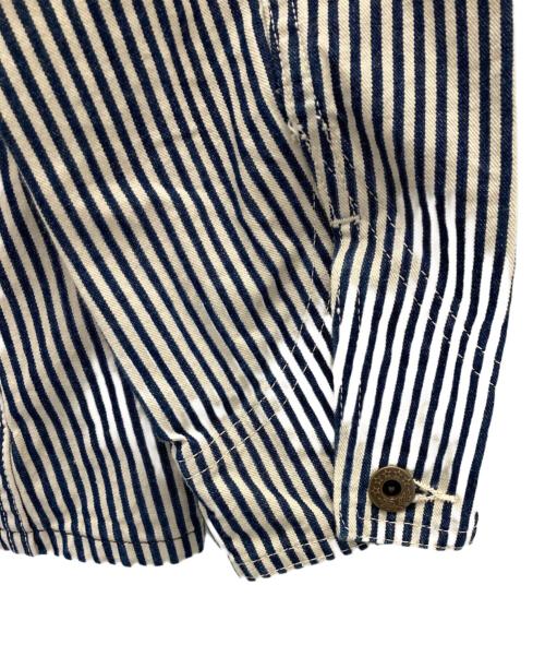 HEAD LIGHT（ヘッド ライト）HEAD LIGHT (ヘッド ライト) 11oz. EXPRESS STRIPE WW II WORK COAT ホワイト×インディゴ サイズ:36の古着・服飾アイテム