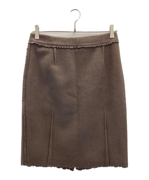 Christian Dior（クリスチャン ディオール）Christian Dior (クリスチャン ディオール) wool mini skirt ブラウン サイズ:40の古着・服飾アイテム
