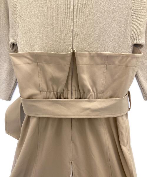 FRAY ID（フレイ アイディー）FRAY ID (フレイ アイディー) プリーツコンビベアワンピ ベージュの古着・服飾アイテム