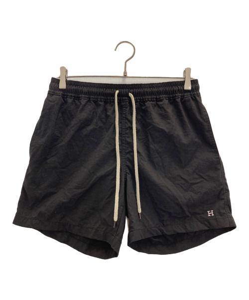 HOLLYWOOD RANCH MARKET（ハリウッドランチマーケッド）HOLLYWOOD RANCH MARKET (ハリウッドランチマーケッド) Hエンブロイダリー ボタニカルダイドナイロンショーツ ブラック サイズ:Mの古着・服飾アイテム