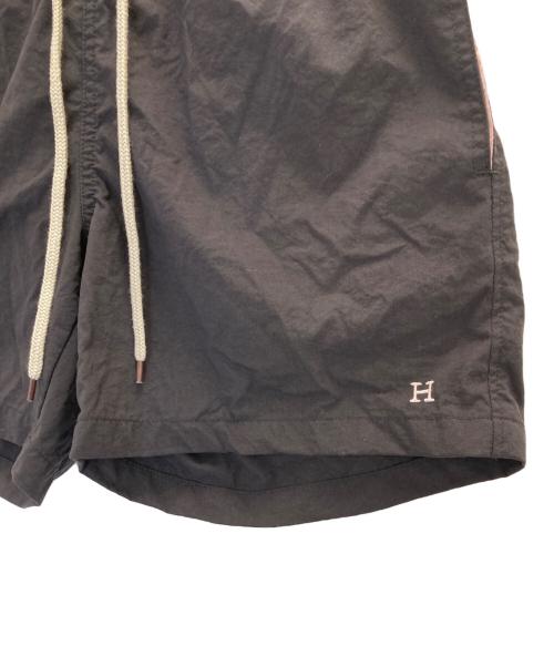 HOLLYWOOD RANCH MARKET（ハリウッドランチマーケッド）HOLLYWOOD RANCH MARKET (ハリウッドランチマーケッド) Hエンブロイダリー ボタニカルダイドナイロンショーツ ブラック サイズ:Mの古着・服飾アイテム