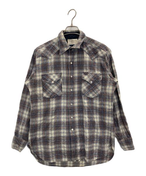 PENDLETON（ペンドルトン）PENDLETON (ペンドルトン) ウエスタンオンブレチェックシャツ ホワイト×ネイビー サイズ:Lの古着・服飾アイテム