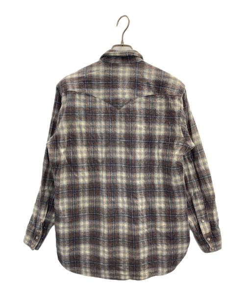 PENDLETON（ペンドルトン）PENDLETON (ペンドルトン) ウエスタンオンブレチェックシャツ ホワイト×ネイビー サイズ:Lの古着・服飾アイテム